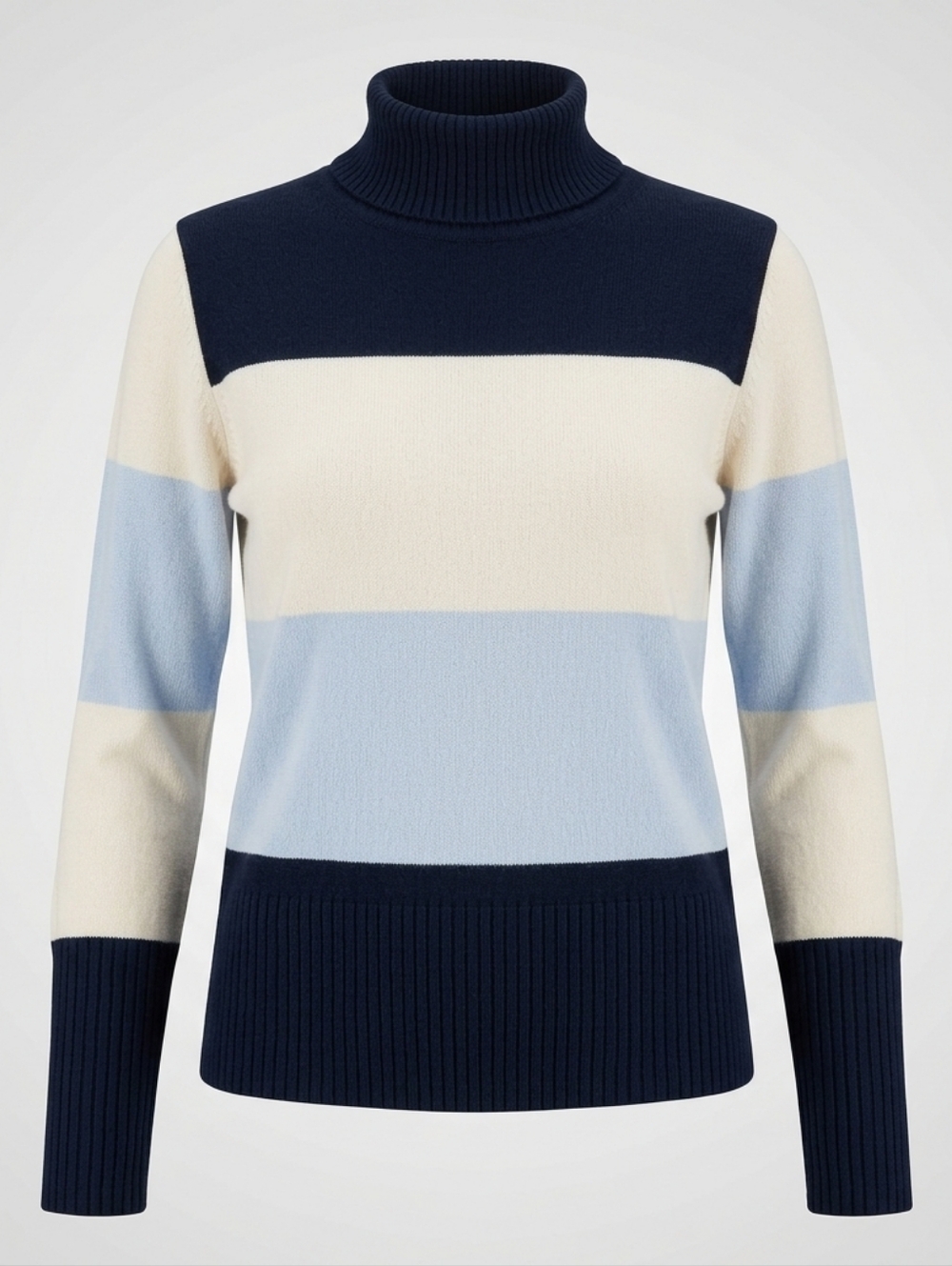 French Connection Striped Navy and White Women's Soft Casual Sweater Sz M-L